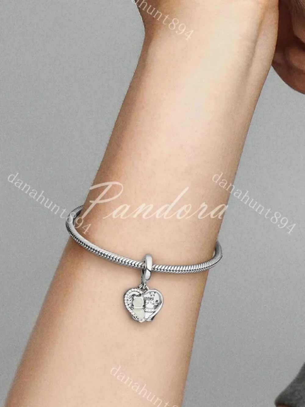 Pandora Cats & Hearts Dangle Charm
